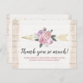 サンキューボ素朴ヘミアンフローラ矢印赤面ピンク ポストカード (正面/裏面)