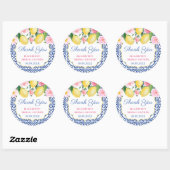 サンキューポジターノレモンズウェディングシャワーの好意 ラウンドシール (シート)