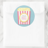 サンキューポップコーン子供の誕生日パーティーシール ラウンドシール (バッグ)