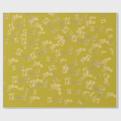 サンキューマスタードクラフト結婚金ゴールド誕生日 ラッピングペーパー (フラット)