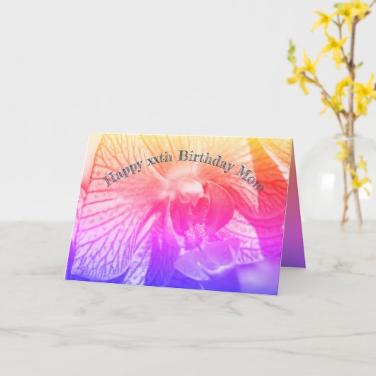 サンキューママレインボーオーキッドフラワー誕生日 カード (黄色い花)