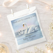 サンキューママ白鳥とベビー赤ちゃんシャワー フェイバーバッグ (クリップ留めされた状態)