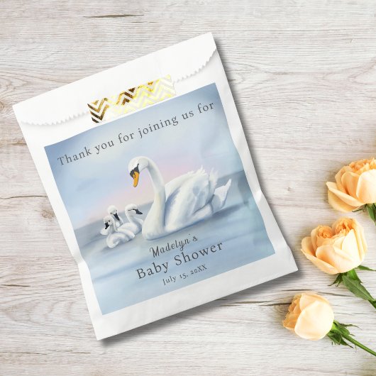 サンキューママ白鳥とベビー赤ちゃんシャワー フェイバーバッグ