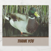 サンキューマラードアヒル写真自然レイクバード ビールラベル (シングルラベル)