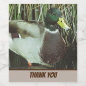 サンキューマラードアヒル写真自然レイクバード ワインラベル (シングルラベル)