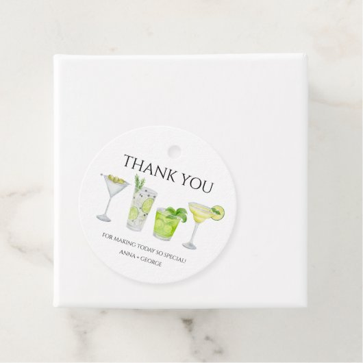 サンキューマルガリタカクテルブライダルカップルシャワー フェイバータグ (インサイチュ)