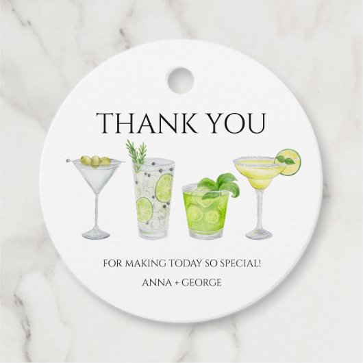 サンキューマルガリタカクテルブライダルカップルシャワー フェイバータグ (正面)
