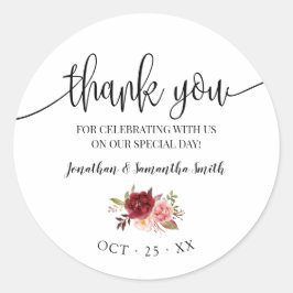 サンキューマルサラ結婚フローラズカントリーシック ラウンドシール