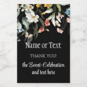 サンキューミニボトルお祝い、フローラドロップ ワインラベル (シングルラベル)