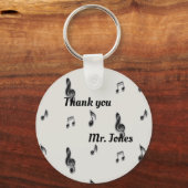 サンキューミュージック先生ミュージカルノートパターン キーホルダー (正面)