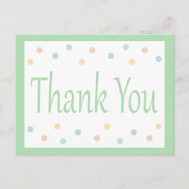 サンキューミントグリーンとホワイト水玉模様 ポストカード