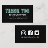 サンキューミントネオンインスタグラム割引 名刺 (正面/裏面)