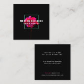 サンキュームーディ明るい赤紫色ティール（緑がかった色）ピンクフラワービジネス ノートカード (正面/裏面)