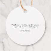 サンキューメッセージカードボホほこりっぽいバラ花 フェイバータグ (裏面)