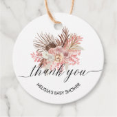 サンキューメッセージカードボホほこりっぽいバラ花 フェイバータグ (正面)