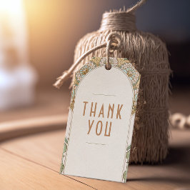 サンキューメッセージカードヴィンテージアールヌーボー ギフトタグ