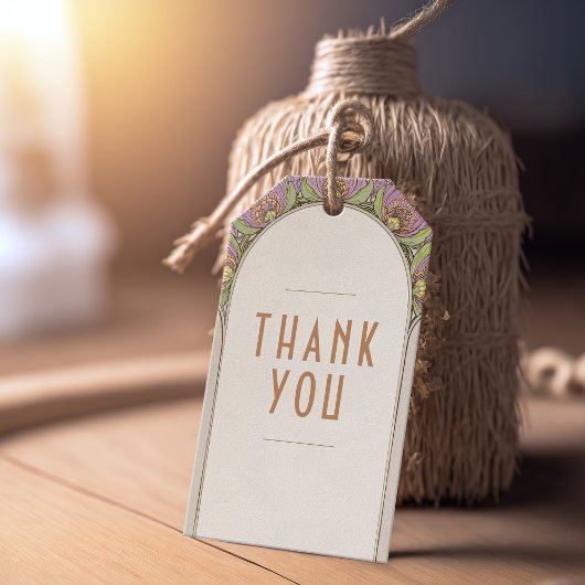 サンキューメッセージカードヴィンテージアールヌーボー ギフトタグ