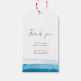 サンキューメッセージカード青グラデーション水色 ギフトタグ