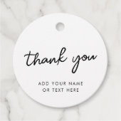 サンキューメッセージカード | タイポグラフィミニマルホワイト フェイバータグ (正面)