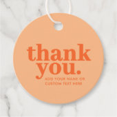 サンキューメッセージカード | レトロヴィンテージピーチオレンジ フェイバータグ (正面)