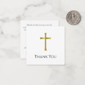 サンキューメモリアル金ゴールドクロス葬儀コンパクト ノートカード (正面/裏面インサイチュ)