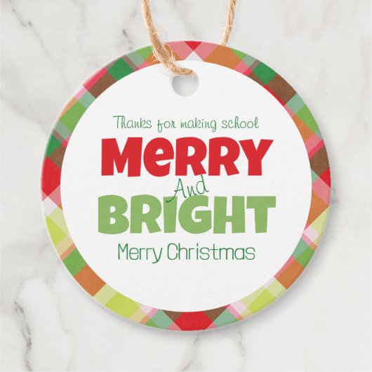 サンキューメリーと明るい先生ギフトラベル フェイバータグ (正面)