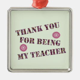 サンキューモザイクホリデー先生感謝 メタルオーナメント