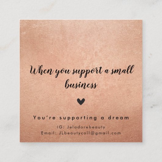 サンキューモダングラムシンプルラックスシルバーグリッター スクエア名刺 (裏面)