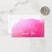 サンキューモダンシンプルピンクの水彩画 ノートカード (正面/裏面インサイチュ)