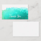 サンキューモダンシンプルブルーウォーターカラーアート ノートカード (正面/裏面)