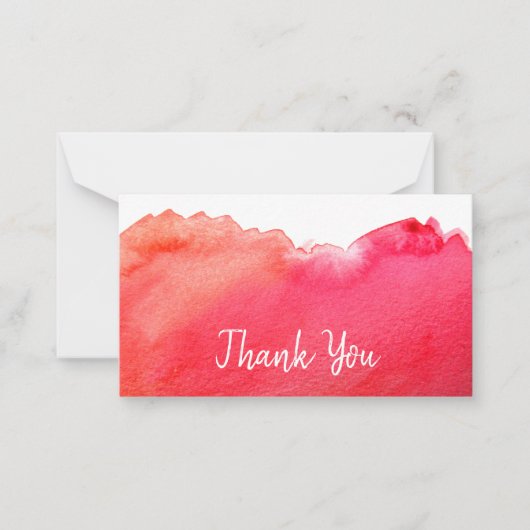 サンキューモダンシンプルレッドウォーター色アート ノートカード (正面)