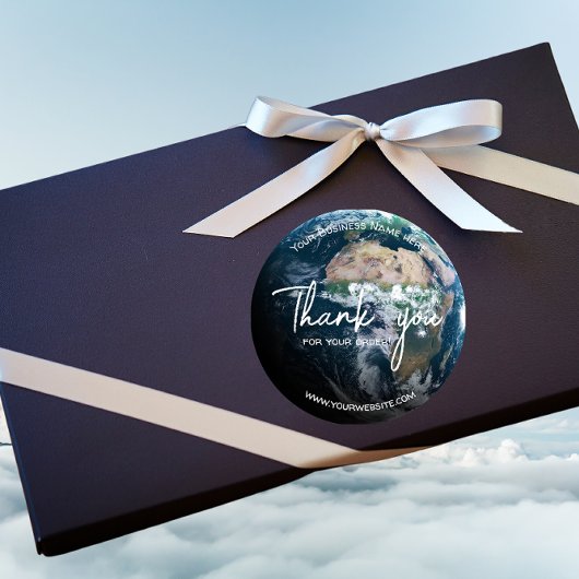 サンキューモダンステッカーアースカスタム文字ラウンド ラウンドシール