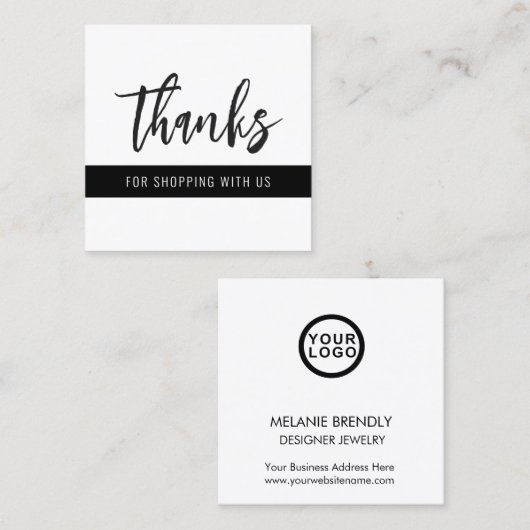 サンキューモダンストライプスクエア スクエア名刺 (正面/裏面)