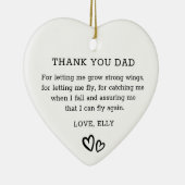 サンキューモダンパパ黒手描きハート セラミックオーナメント (右)