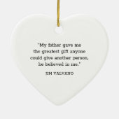 サンキューモダンパパ黒手描きハート セラミックオーナメント (裏面)