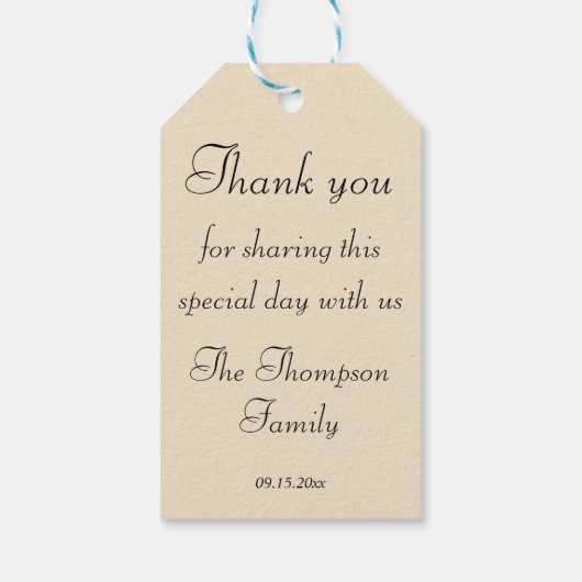 サンキューモダンヴィンテージストライプグリーンピンク ギフトタグ (裏面)