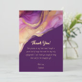 サンキューモダン抽象芸術パープルピンクと金ゴールド- 招待状 (スタンド正面)