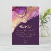 サンキューモダン抽象芸術パープルピンクと金ゴールド- 招待状 (スタンド正面)