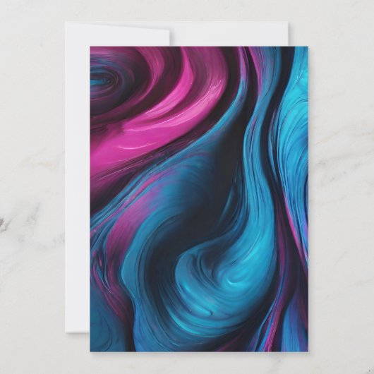 サンキューモダン抽象芸術 – 青とピンク – 招待状 (裏面)