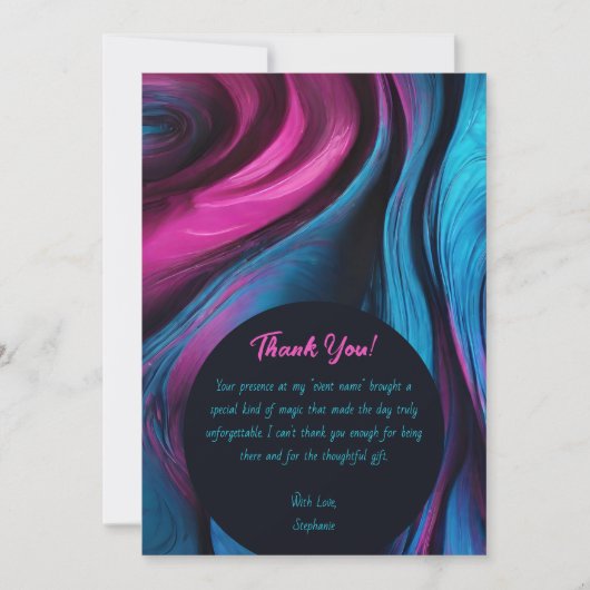 サンキューモダン抽象芸術 – 青とピンク –  招待状 (正面)