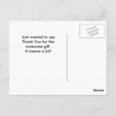 サンキューモダン白黒ストライプピンクグリッター ポストカード (裏面)