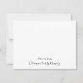 サンキューモノグラム名ホワイトフラットノートカード ノートカード (正面)