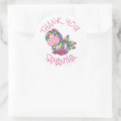 サンキューユニコーンパーティー紫 ラウンドシール (バッグ)