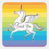 サンキューユニコーンレインボーストライプズ スクエアシール (正面)