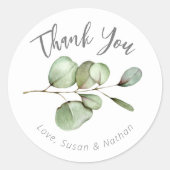 サンキューユーカリプタステッカー ラウンドシール (正面)