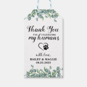 サンキューユーカリプタスペットドッグトリート結婚式の引き出物 ギフトタグ (正面)