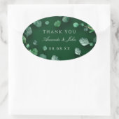 サンキューユーカリプトゥスウッドランド素朴結婚式の引き出物 楕円形シール (バッグ)