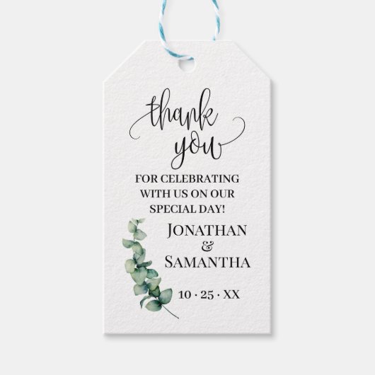 サンキューユーカリ結婚式の引き出物ラベル ギフトタグ (正面)