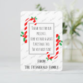 サンキューユークリスマスホリデカスタムーパーソナライズされた サンキューカード (スタンド正面)