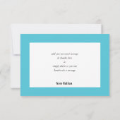 サンキューユーバー（ユダヤ教の）バル・ミツバーミニマリスト黒ターコイズ サンキューカード (裏面)